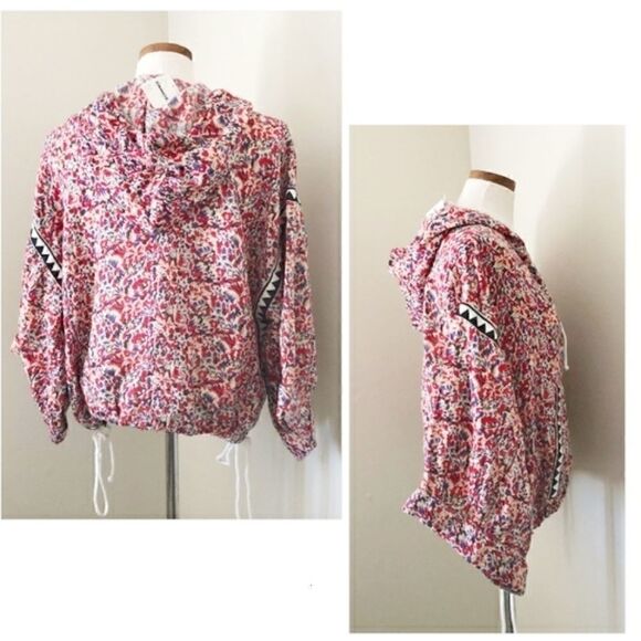 Free People Rare Embroidered Hoodie Top Size XS - Picture 3 of 5